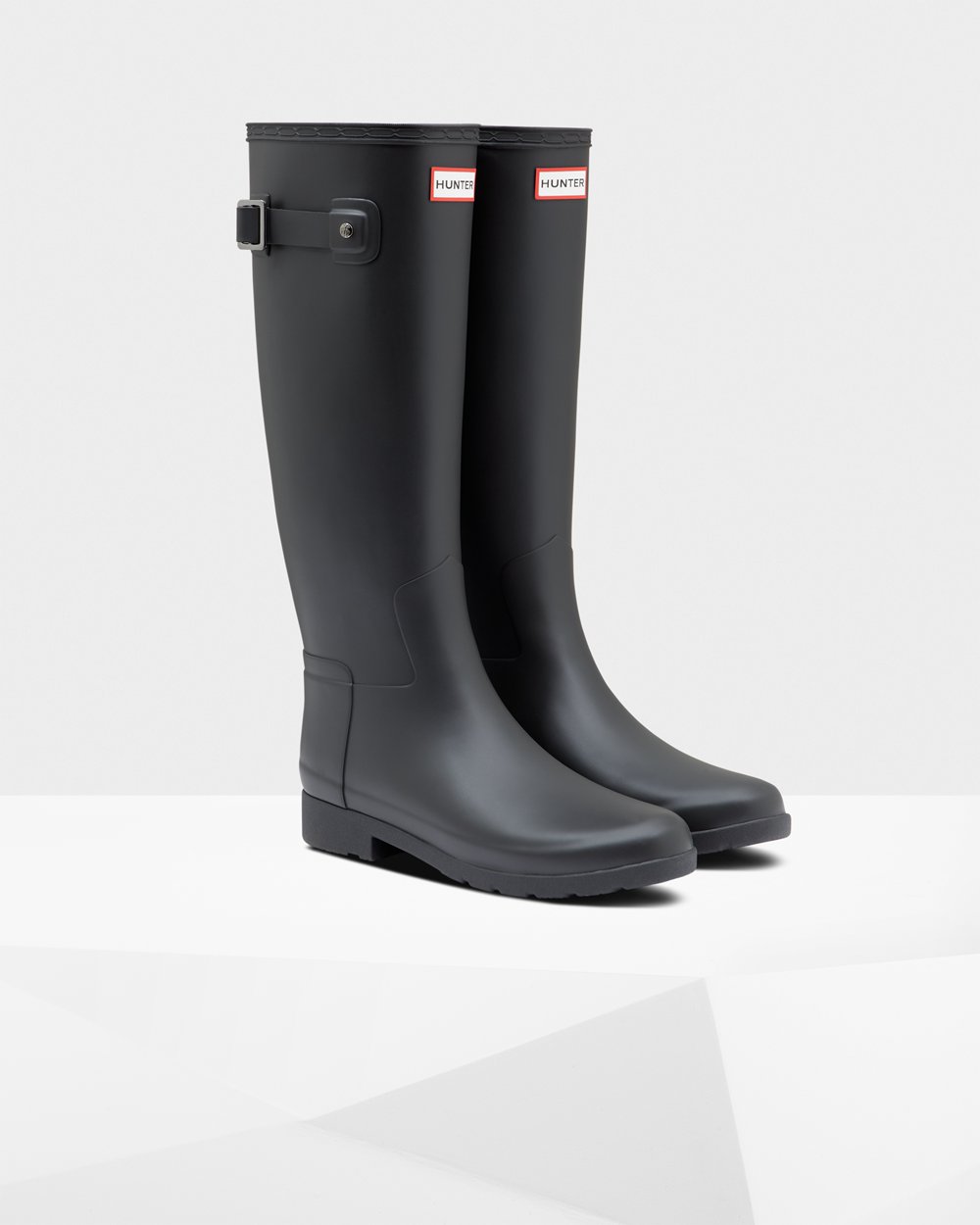 Womens Hunter Refined Slim Fit - Tall Rain Boots Black - 4582-NFZTB